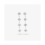 Elegante Damen Ohrhänger Radiant Silber aus Edelstahl mit funkelnden Zirkonia-Kristallen und gestuften Stern-Motiven.