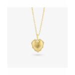 Elegante Damen Halskette Radiant Gold aus Edelstahl mit Herz-Anhänger und strahlenförmigen Akzenten, ideal für jeden Anlass.