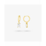 Elegante Damen Ohrringe Radiant Gold aus Edelstahl mit Zirkonia-Anhänger, ideal für besondere Anlässe und täglichen Glamour.