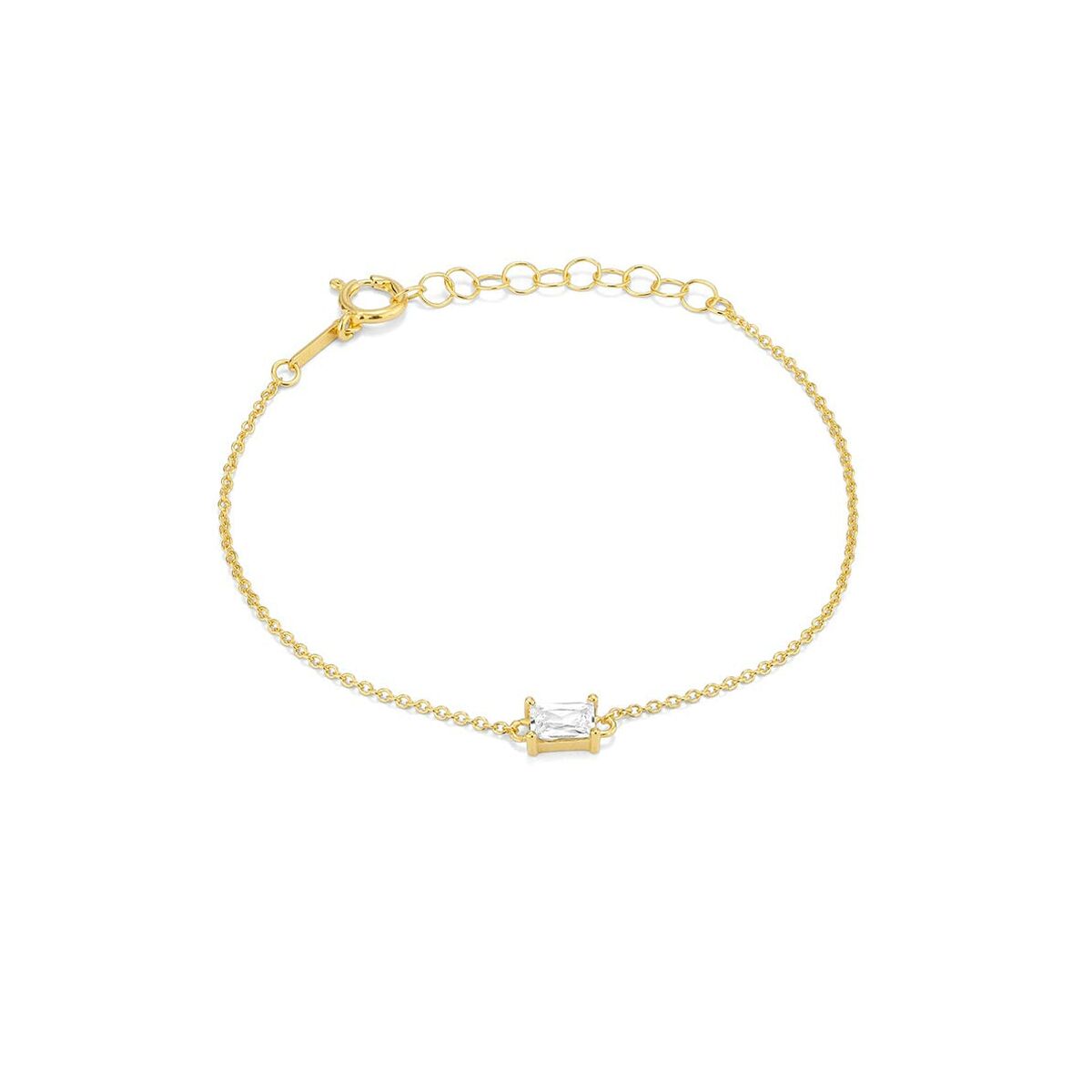 S0381880_0 Damen-Armband Radiant Gold Edelstahl mit Solitär-Zirkonia, elegantes und minimalistisches Design.