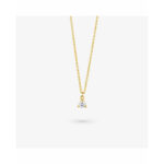 Damen Halskette Radiant Gold aus Edelstahl mit Solitär-Zirkonia, elegantes Design, ideal für jeden Anlass.