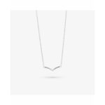Damen Halskette Radiant Silber aus Edelstahl mit V-förmigem Anhänger, 50 cm lang, elegantes und minimalistisches Design.