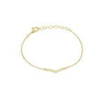 Elegantes Damen-Armband Radiant aus goldfarbenem Edelstahl mit V-förmigem Barren, ideal für stilvolle Looks.