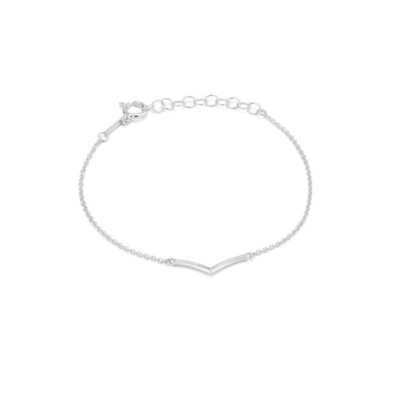 Elegantes Damen-Armband Radiant aus poliertem Edelstahl in Silberoptik mit V-förmigem Barren.