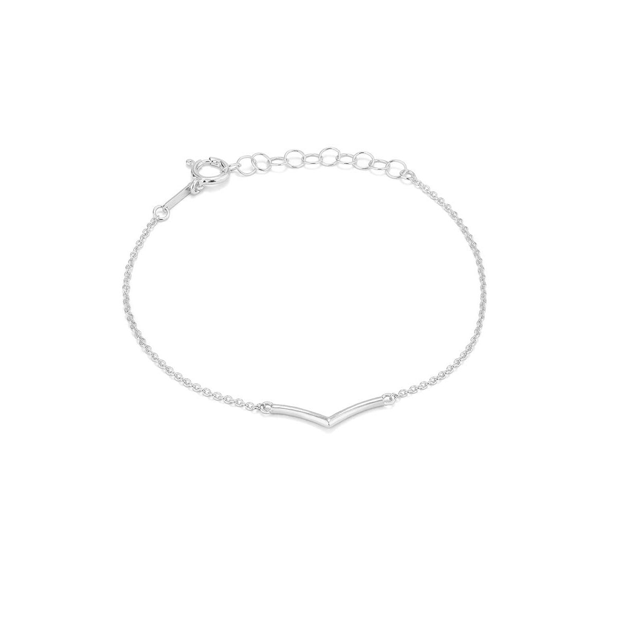 S0381899_0 Elegantes Damen-Armband Radiant aus poliertem Edelstahl in Silberoptik mit V-förmigem Barren.