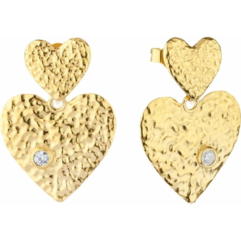 Elegante Damen Ohrringe Radiant Gold aus Edelstahl mit tropfenförmigem Zirkonia-Kristall, perfektes Accessoire für jeden Anlass.