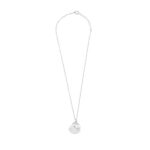 Elegante Damen Halskette Radiant Silber aus Edelstahl mit Muschel- und Perlenanhänger, perfekt für romantische Looks.