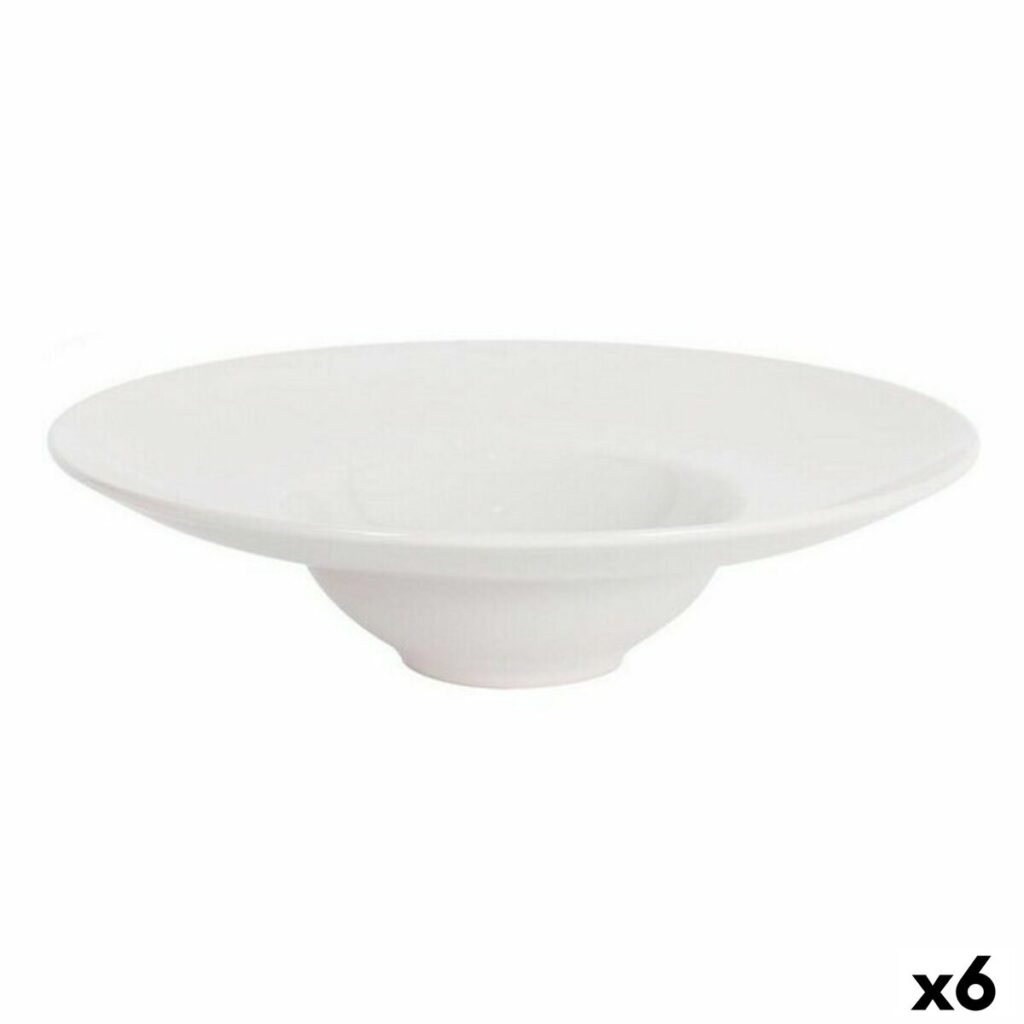 Nudelteller Steingut La Mediterránea in Elfenbeinfarbe, 6 Stück Set, ideal für Pasta und festliche Anlässe.