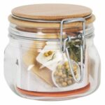 Vorratsglas-Set Primizie Bambus 500 Borgonovo, 6 Stück, luftdicht, ideal für die Aufbewahrung von Lebensmitteln