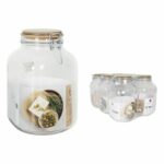 Vorratsglas-Set Luftdicht 3,1 L aus Glas und Bambus, 6 Stück für die stilvolle Aufbewahrung von Lebensmitteln.