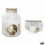 Vorratsglas-Set Luftdicht 3,1 L aus Glas und Bambus, 6 Stück für die stilvolle Aufbewahrung von Lebensmitteln.