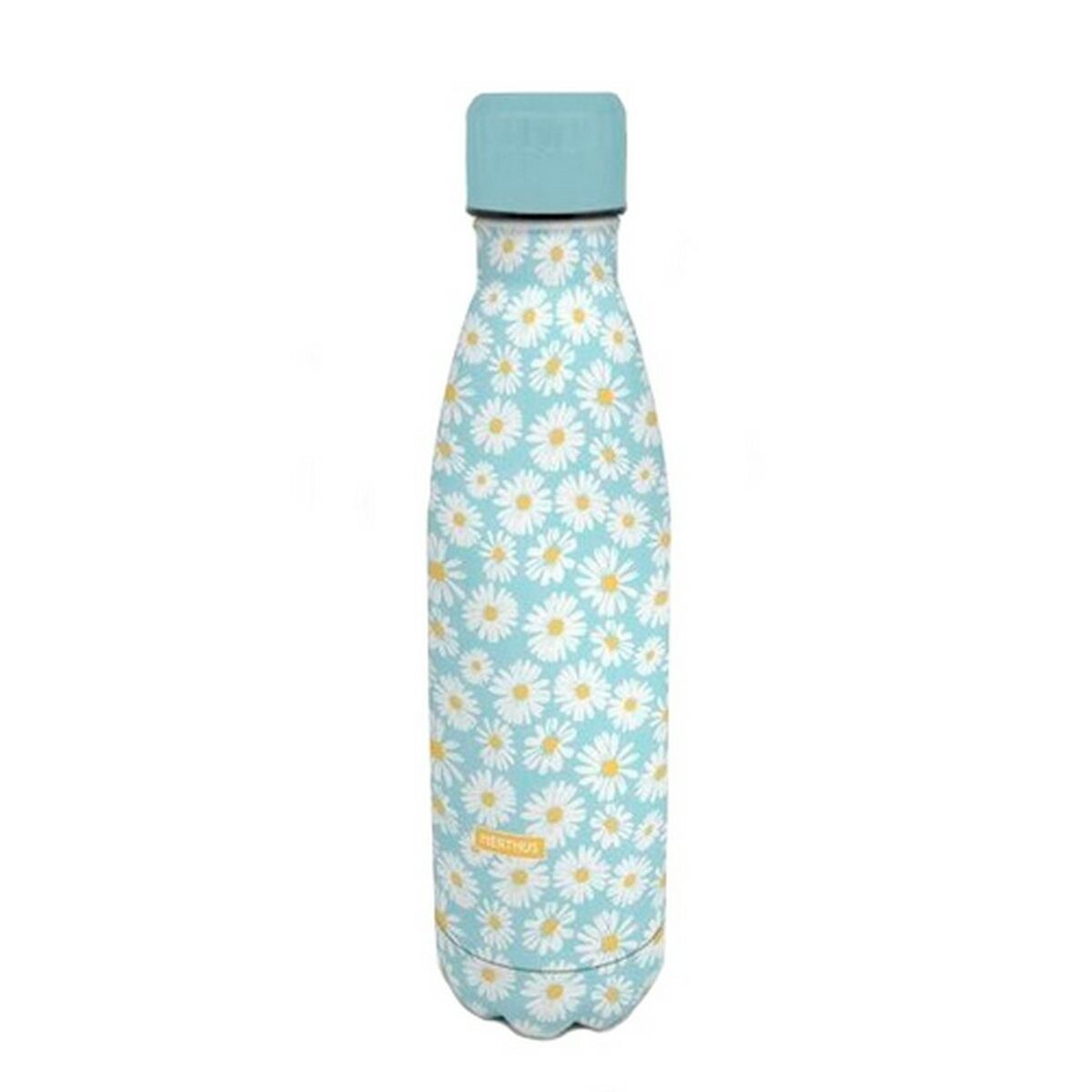 S6501380_0 Thermosflasche Margerite (500 ml) aus Edelstahl mit floralem Design, ideal für heiße und kalte Getränke.