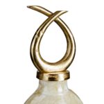 Vase Kristall Gold Metall in Weiß von BigBuy Home, 64 cm hoch, elegantes Design für stilvolle Dekoration.