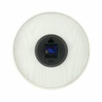 Wanduhr Weiß Nextime aus Holz, 35 cm Durchmesser, elegantes Design für moderne Innenräume.