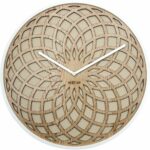 Wanduhr Holz Nextime in Weiß und Braun, 50 cm Durchmesser, stilvolles Design für jedes Zuhause.