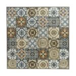 Beistelltisch Braun BigBuy Garden aus Metall, ideal für Garten und Terrasse, Maße 58 x 58 x 72 cm, karrierte Form.