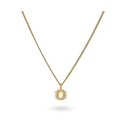 Elegante Damen Halskette 24Kae Silber aus 925er Sterlingsilber mit funkelnden Nanosteinen und individueller Längenanpassung.