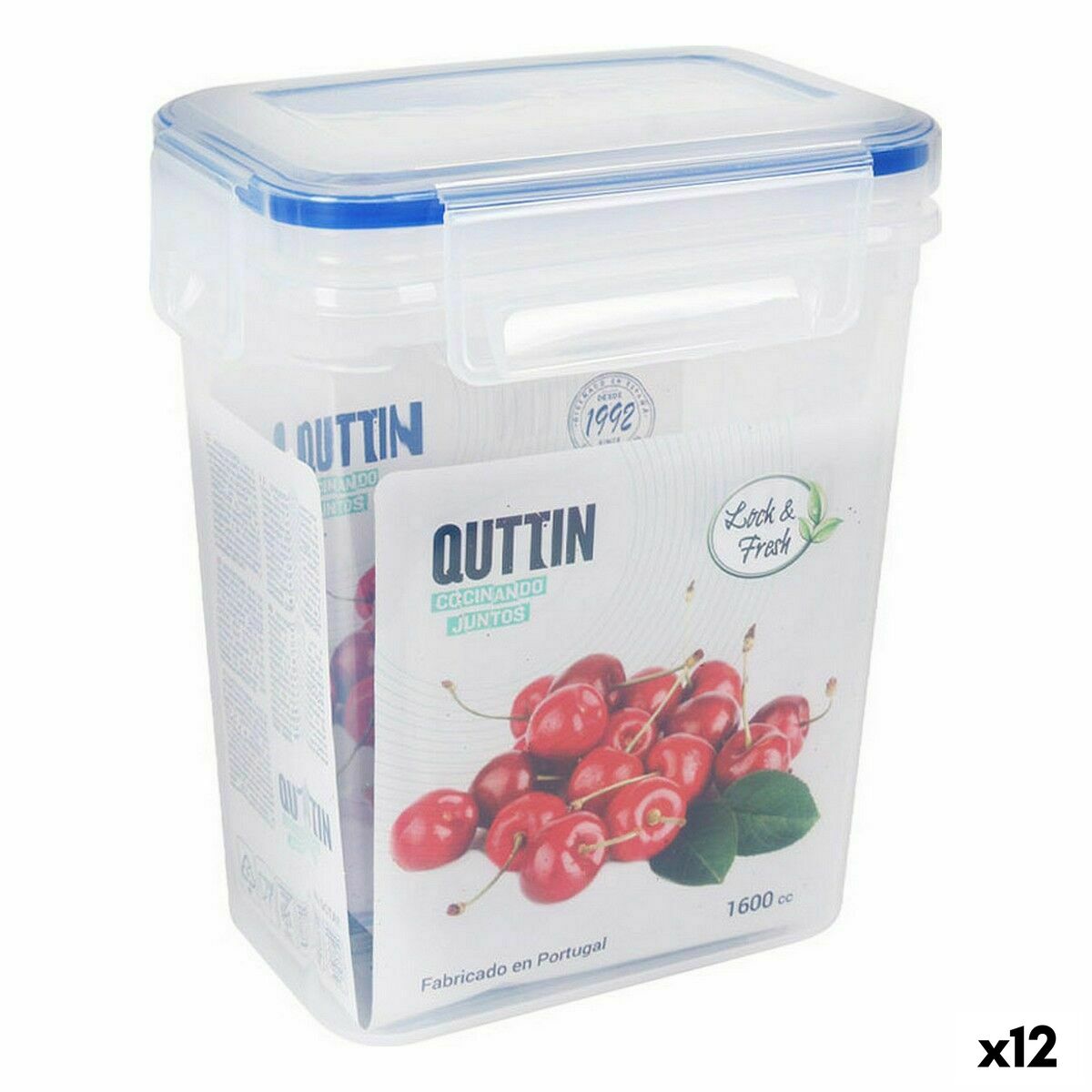 S2233498_0 Lunchbox Hermetisch Rechteckig 1,6 L von Quttin, luftdicht und ideal für die Aufbewahrung von Lebensmitteln.