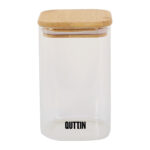 Vorratsglas-Set aus Bambus und Borosilikatglas, 720 ml, 12 Stück, modernes Design für stilvolle Aufbewahrung.