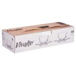 6-teiliges Tassen-Set mit Untertassen aus transparentem Glas, ideal für Kaffee und Tee, 85 ml.