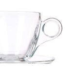 Tasse mit Untertasse Durchsichtig Glas Vivalto im 6er Set, ideal für Kaffee und Tee, elegantes Design