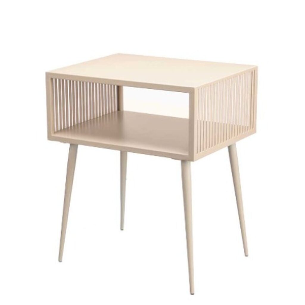 Beistelltisch Beige Gift Decor aus Metall, elegante und funktionale Ablagefläche für Ihr Zuhause, Maße 46,5 x 19,2 x 36,2 cm.