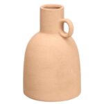 Vase Braun aus Keramik von Gift Decor, 16,8 x 25,5 x 16,8 cm, stilvolles Deko-Element für jeden Raum.