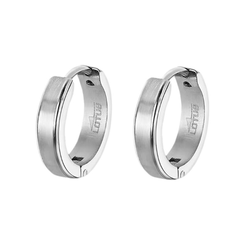 Elegante Damen Ohrringe Lotus Style aus poliertem Edelstahl in Silberoptik, perfekte Creolen für jeden Anlass.