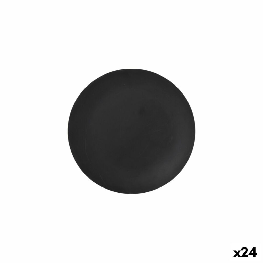 24-teiliges Dessertteller-Set La Mediterránea in Schwarz, 20 cm Durchmesser, aus hochwertigem Melamin, mattierend.