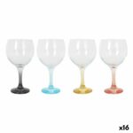 Gläser-Set 645 ml LAV, 16 Stück, bunt und transparent, ideal für Cocktails und Getränke, elegantes Design
