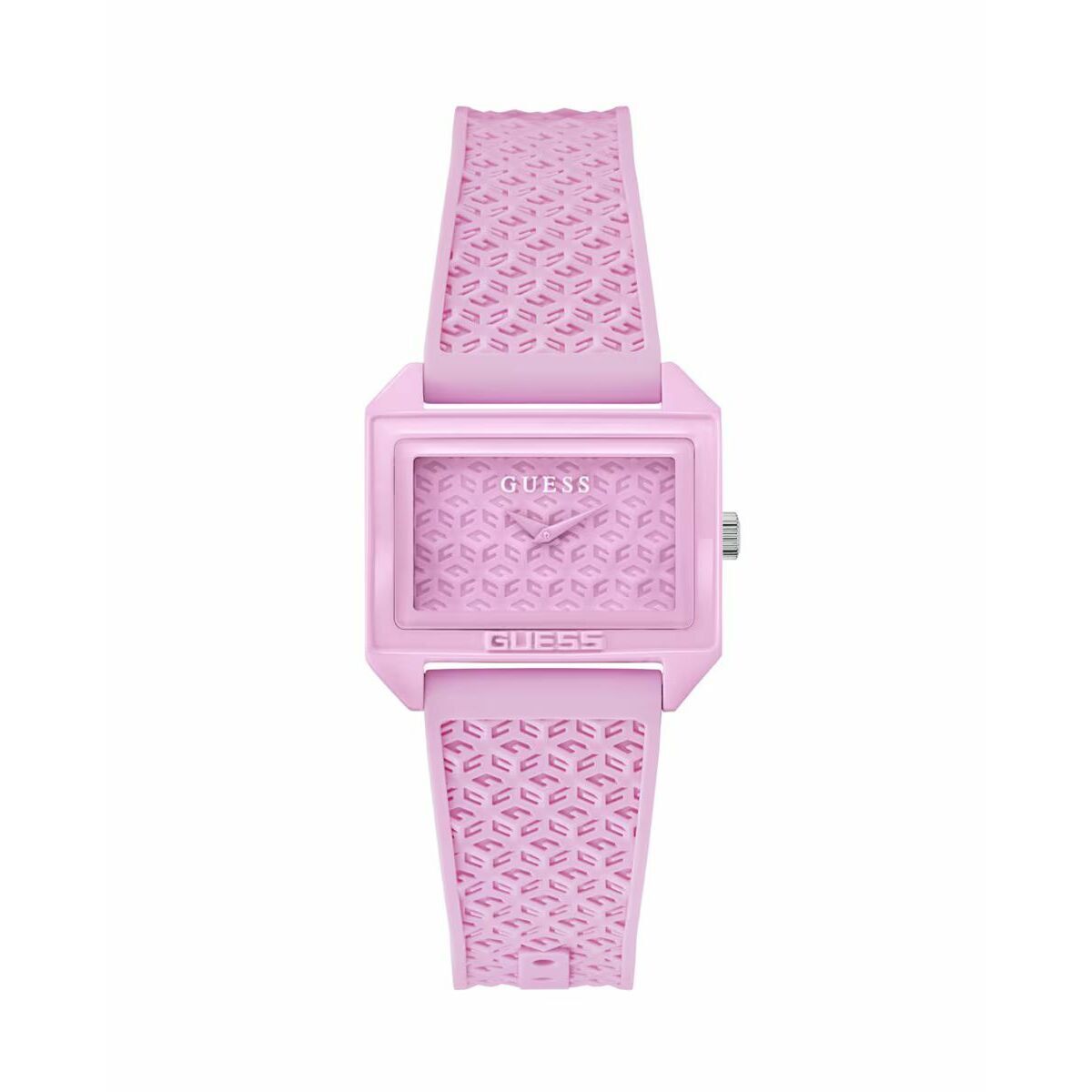 S0392173_0 Damenuhr Guess (Ø 33 mm) in Rosa mit Silikonarmband und Quarzwerk, stilvolles und modernes Design.