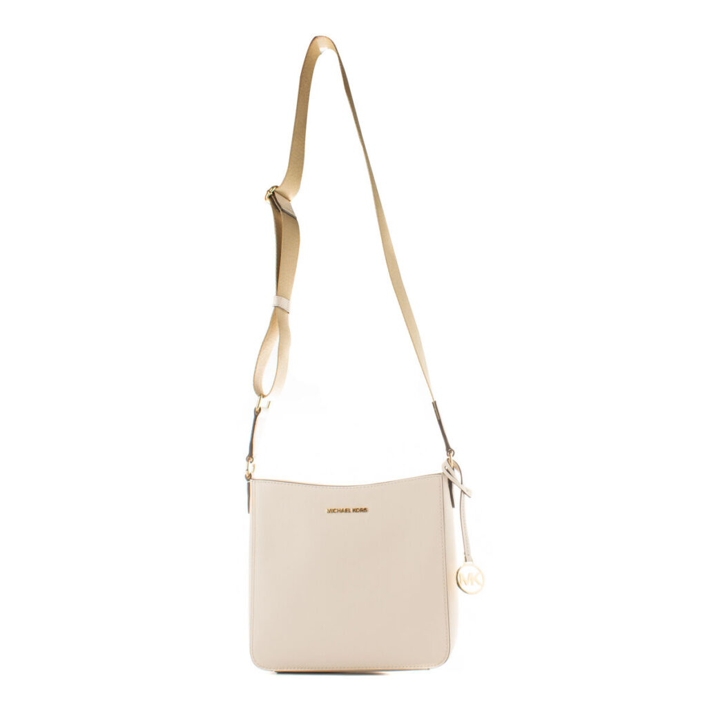 Tasche Michael Kors CREAM in Beige, elegante Umhängetasche aus Canvas mit Reißverschluss, Maße 22 x 20 x 7 cm.