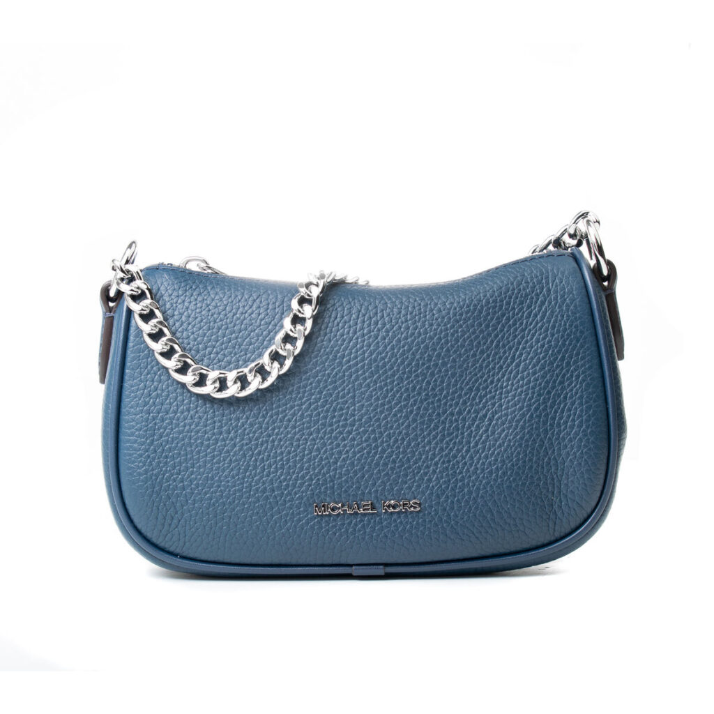 Tasche Michael Kors Carmela Blau aus hochwertigem Leder, elegante Umhängetasche für jeden Anlass.