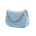 Handtasche Michael Kors Carmela in Blau aus hochwertigem Canvas-Stoff mit Reißverschluss