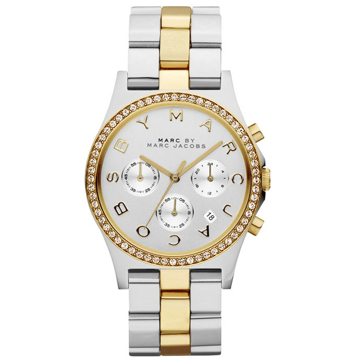 S0394392_0 Elegante Damenuhr Marc Jacobs mit einem Durchmesser von 38 mm, aus hochwertigem Stahl und präzisem Quarz-Uhrwerk.