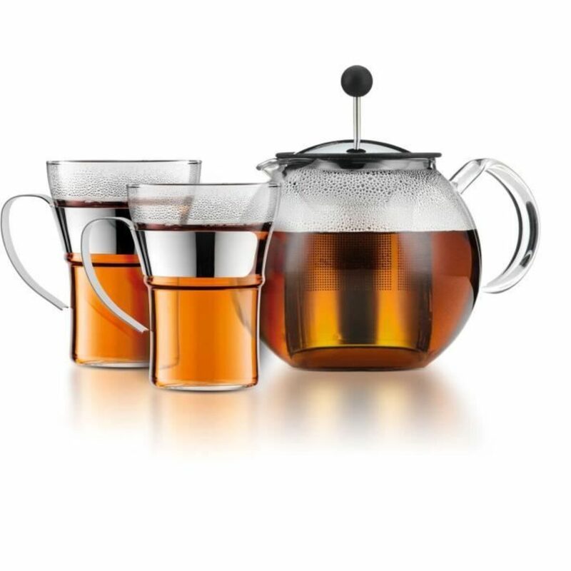 Kolben-Kaffeemaschine Bodum aus Edelstahl und Kristall, transparentes Design, 1 L Kapazität