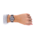 Damenuhr Burberry (Ø 38 mm) aus Edelstahl mit grauem Zifferblatt und Armband, stilvolles Accessoire für jeden Anlass.