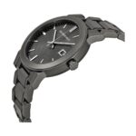 Damenuhr Burberry (Ø 38 mm) aus Edelstahl mit grauem Zifferblatt und Armband, stilvolles Accessoire für jeden Anlass.