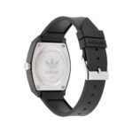 Unisex-Uhr Adidas (Ø 38 mm) in Schwarz mit Silikonarmband und robustem Harzgehäuse, ideal für jeden Anlass.