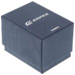 Elegante Herrenuhr Casio mit Lederarmband und Edelstahlgehäuse in Rosa und Blau, wasserdicht bis 10 atm.