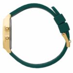 Damenuhr Ice (Ø 32 mm) in Gold und Grün mit Silikonarmband und Quarzwerk, stilvolles Accessoire für jeden Anlass.