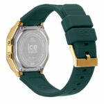 Damenuhr Ice (Ø 32 mm) in Gold und Grün mit Silikonarmband und Quarzwerk, stilvolles Accessoire für jeden Anlass.