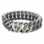 Elegantes Damen Armbänd TheRubz 25 mm aus Silikon und Edelstahl in Silber und Grau, vielseitig kombinierbar.