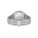Elegante Herrenuhr Hugo Boss mit Edelstahlgehäuse und grauem Armband, Ø 42 mm, wasserdicht bis 5 atm.