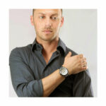 Herrenuhr Maserati (Ø 43 mm) in Blau und Grau mit hochwertigem Lederarmband und Edelstahlgehäuse.