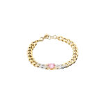 Damen Armbänd Chiara Ferragni in Rosa aus hochwertigem Messing mit Karabinerhakenverschluss