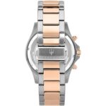 Unisex-Uhr Maserati (Ø 44 mm) aus Edelstahl mit buntem Armband und schwarzer Krone, wasserdicht bis 10 atm.