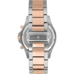 Unisex-Uhr Maserati (Ø 44 mm) aus Edelstahl mit buntem Armband und schwarzer Krone, wasserdicht bis 10 atm.