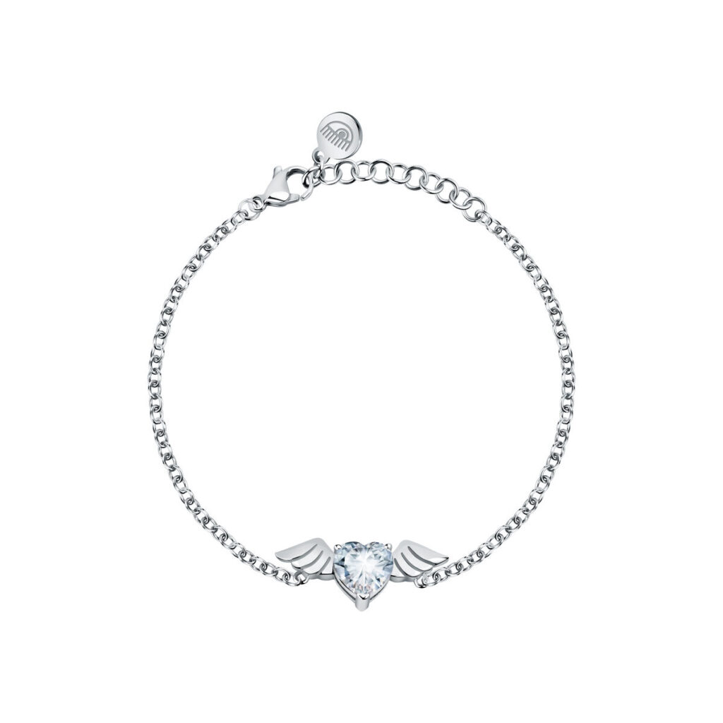 Damen Armbänd Chiara Ferragni aus hochwertigem Messing in Silber, verstellbar von 16 bis 19 cm mit Karabinerhaken-Verschluss.