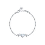 Damen Armbänd Chiara Ferragni aus hochwertigem Messing in Silber, verstellbar von 16 bis 19 cm mit Karabinerhaken-Verschluss.